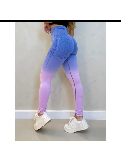 Calça degradê com empina bumbum azul c/ rosa